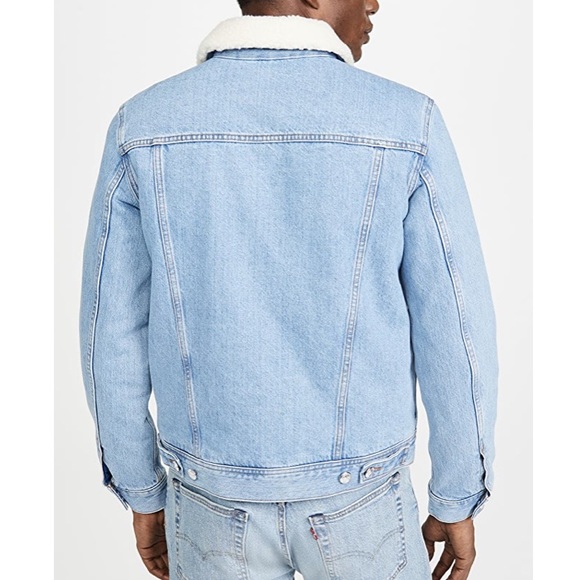 A.P.C Julien Faux Shearling-trimmed Denim Jacket - Picture 7 of 10